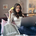 a lady shopping online using a proxy server